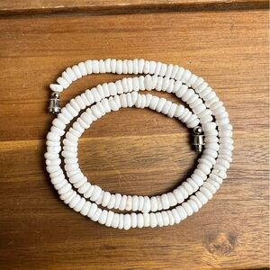 Vintage Puka Shell Necklace Barrel Clasp 18" Surfer Boho Hippie
